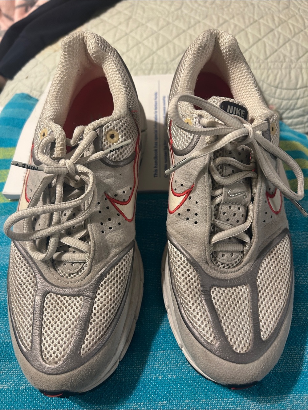 Nike Off-White and Red Women's/Unisex Athletic Sneakers